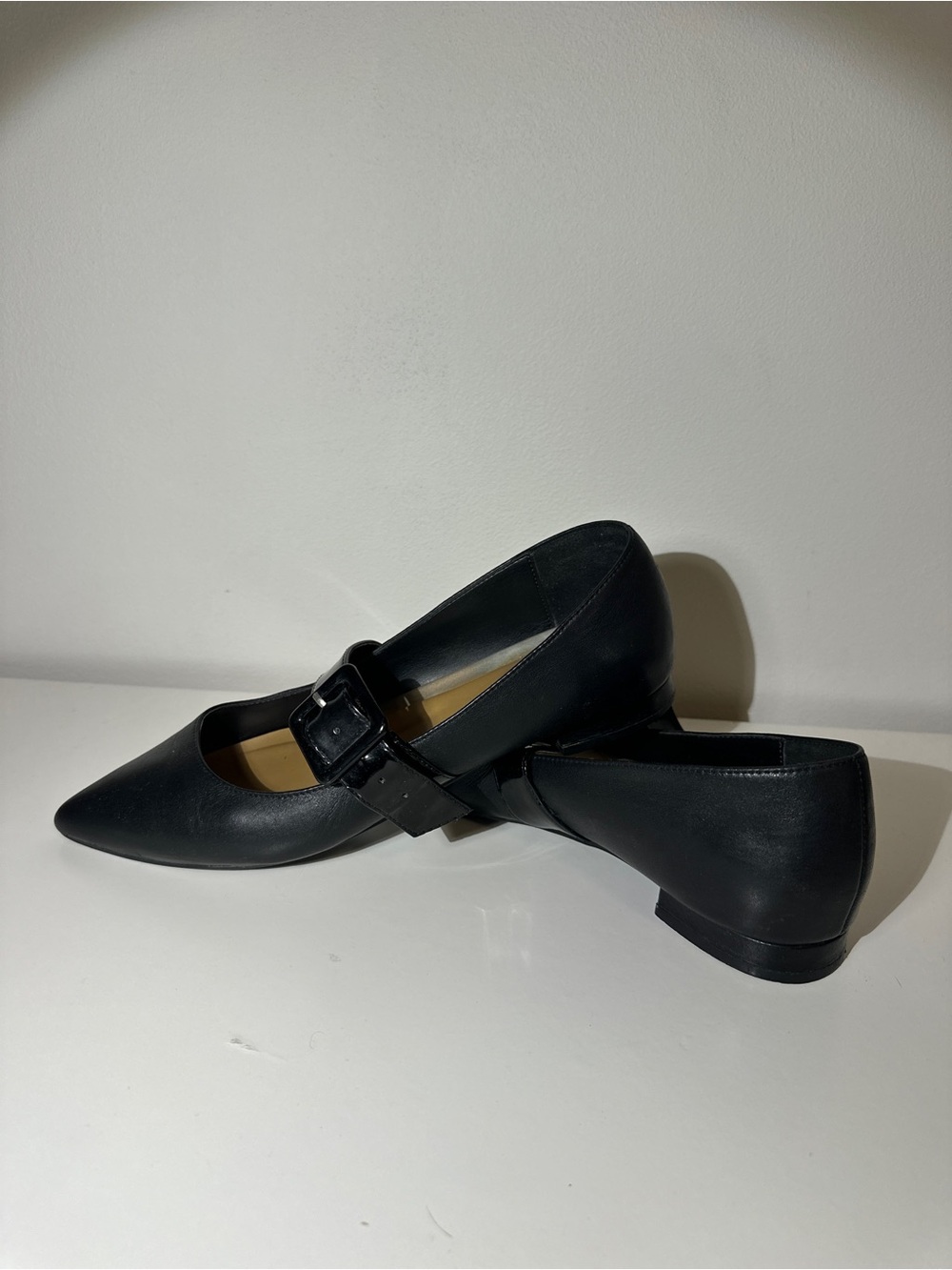 Aerosoles Classic Black Pointed Mary Jane Flats